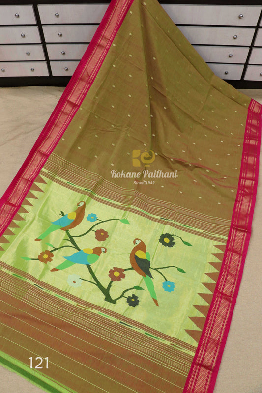 Fancy Pallu Cotton Paithani Saree