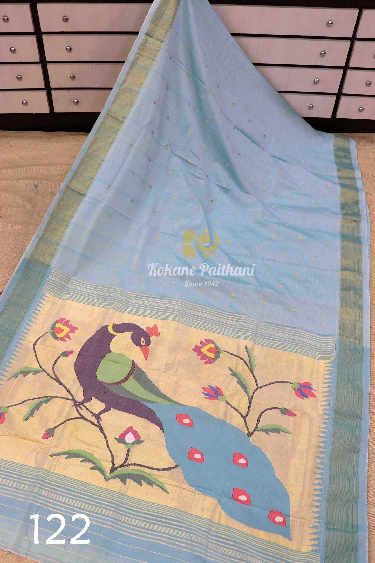 Fancy Pallu Cotton Paithani Saree