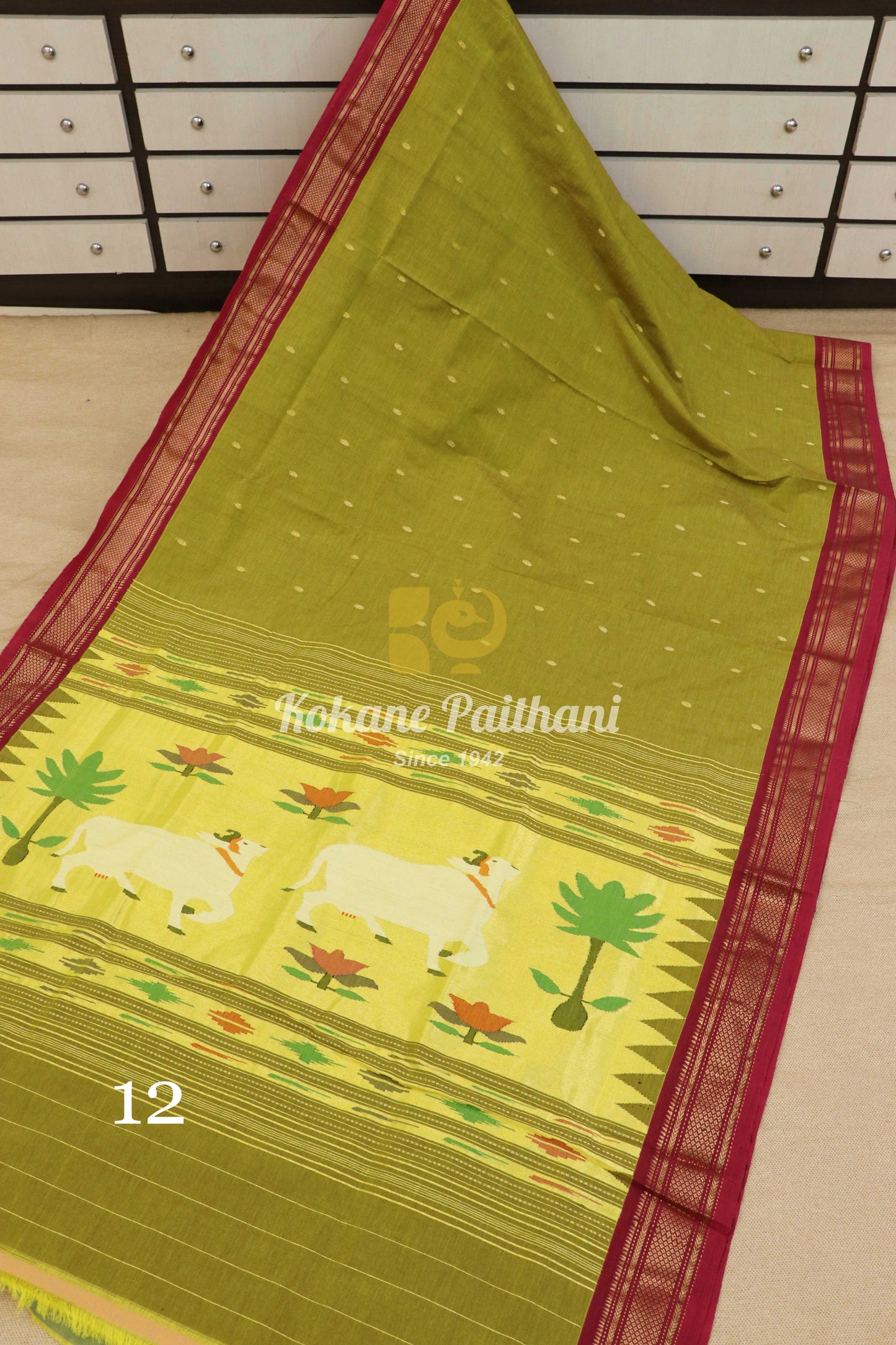 Fancy Pallu Cotton Paithani Saree