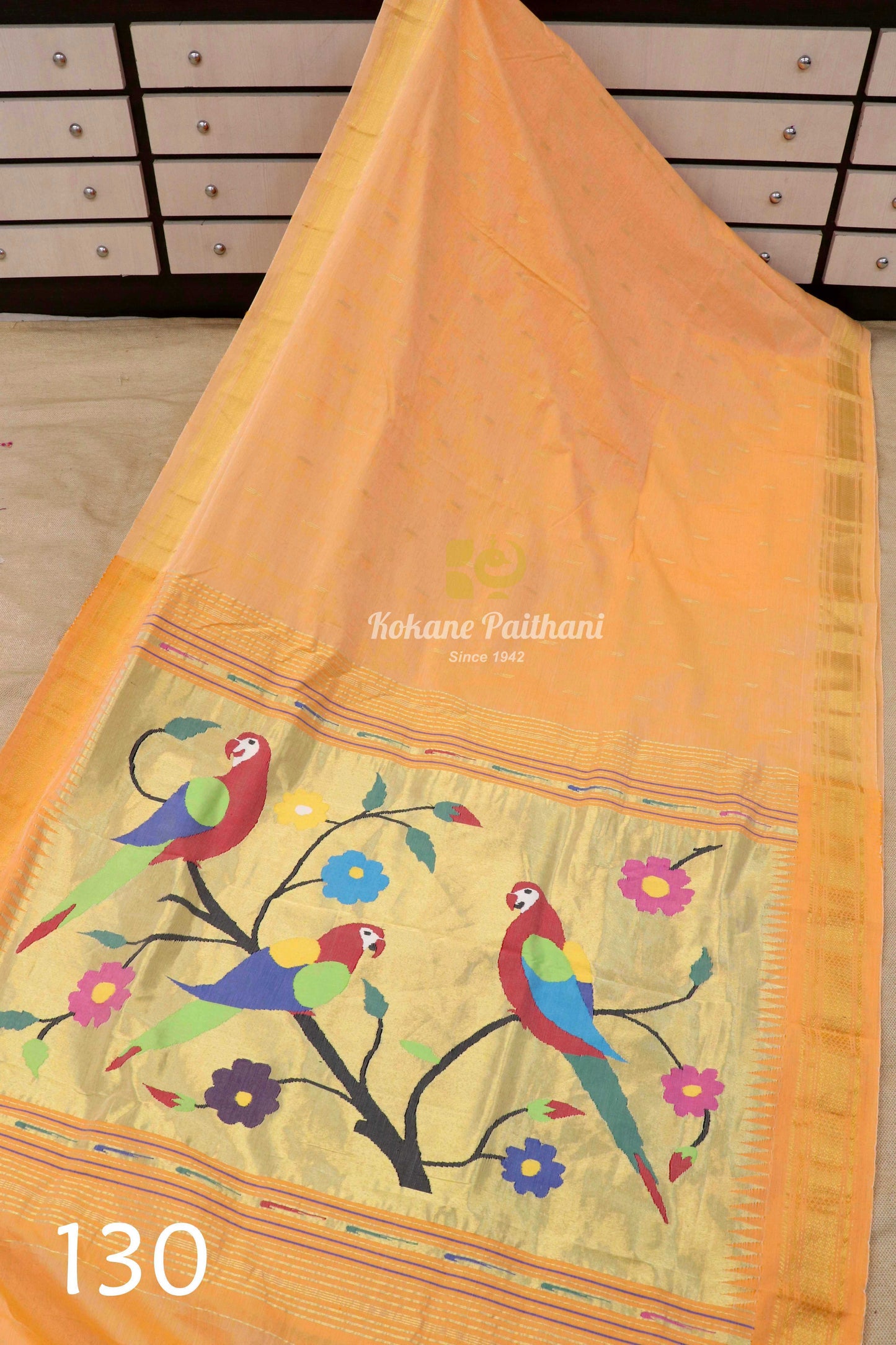 Fancy Pallu Cotton Paithani Saree