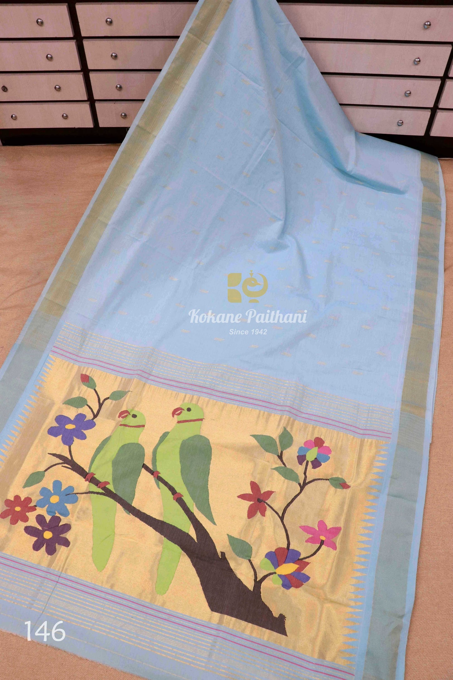 Fancy Pallu Cotton Paithani Saree