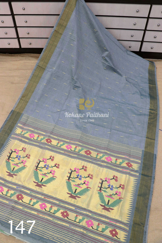 Fancy Pallu Cotton Paithani Saree