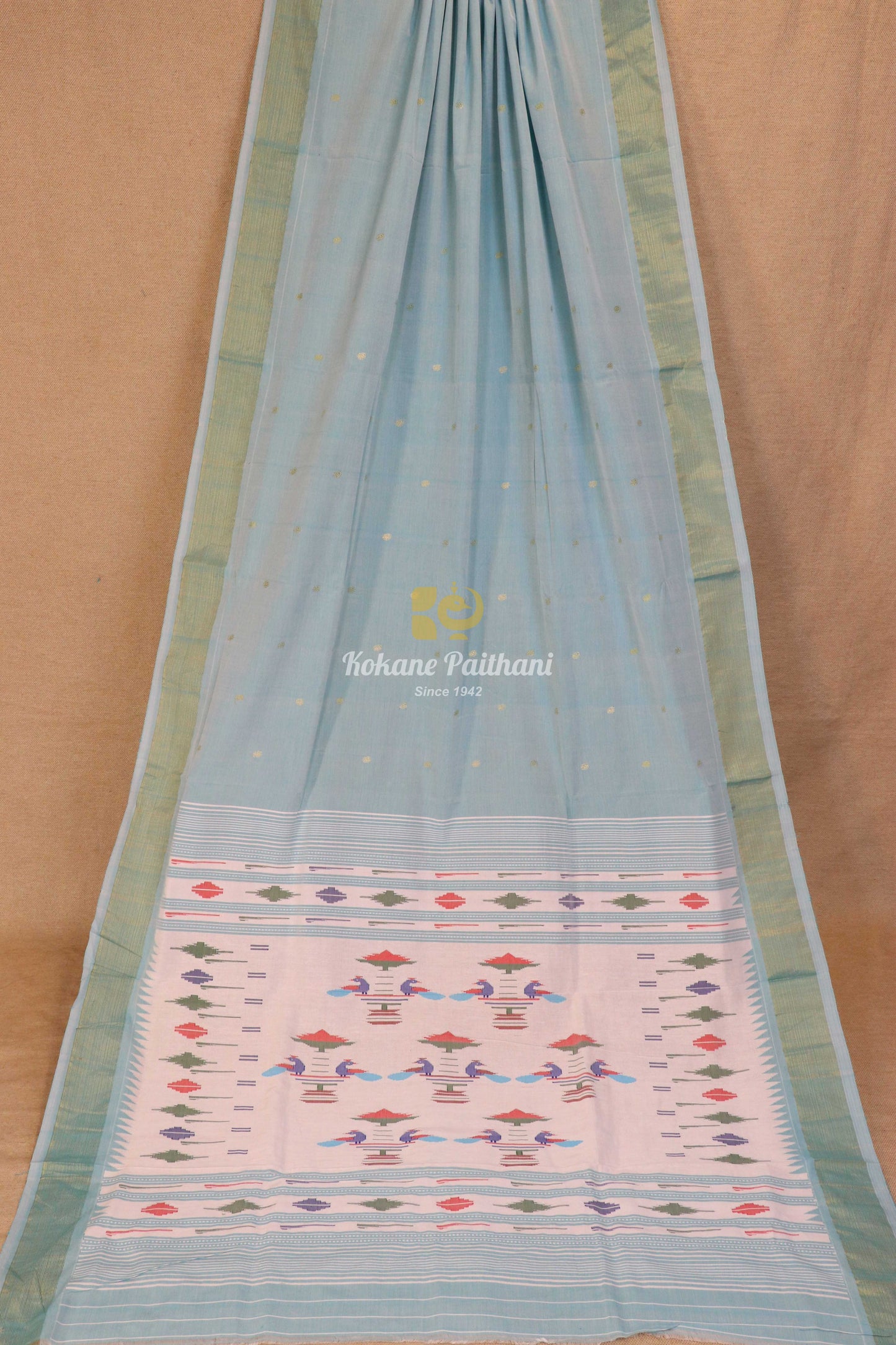 Traditional Pallu Cotton Paithani Saree