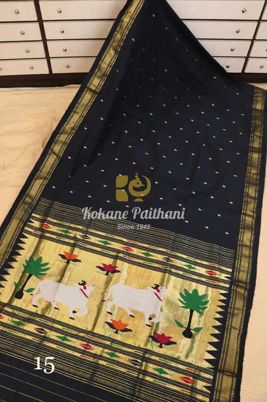 Fancy Pallu Cotton Paithani Saree