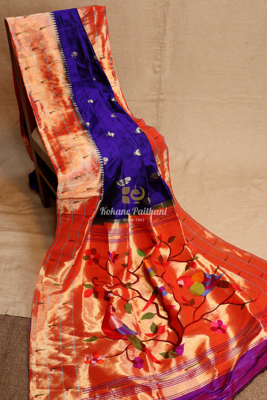 Triple Muniya Brocade Paithani Saree