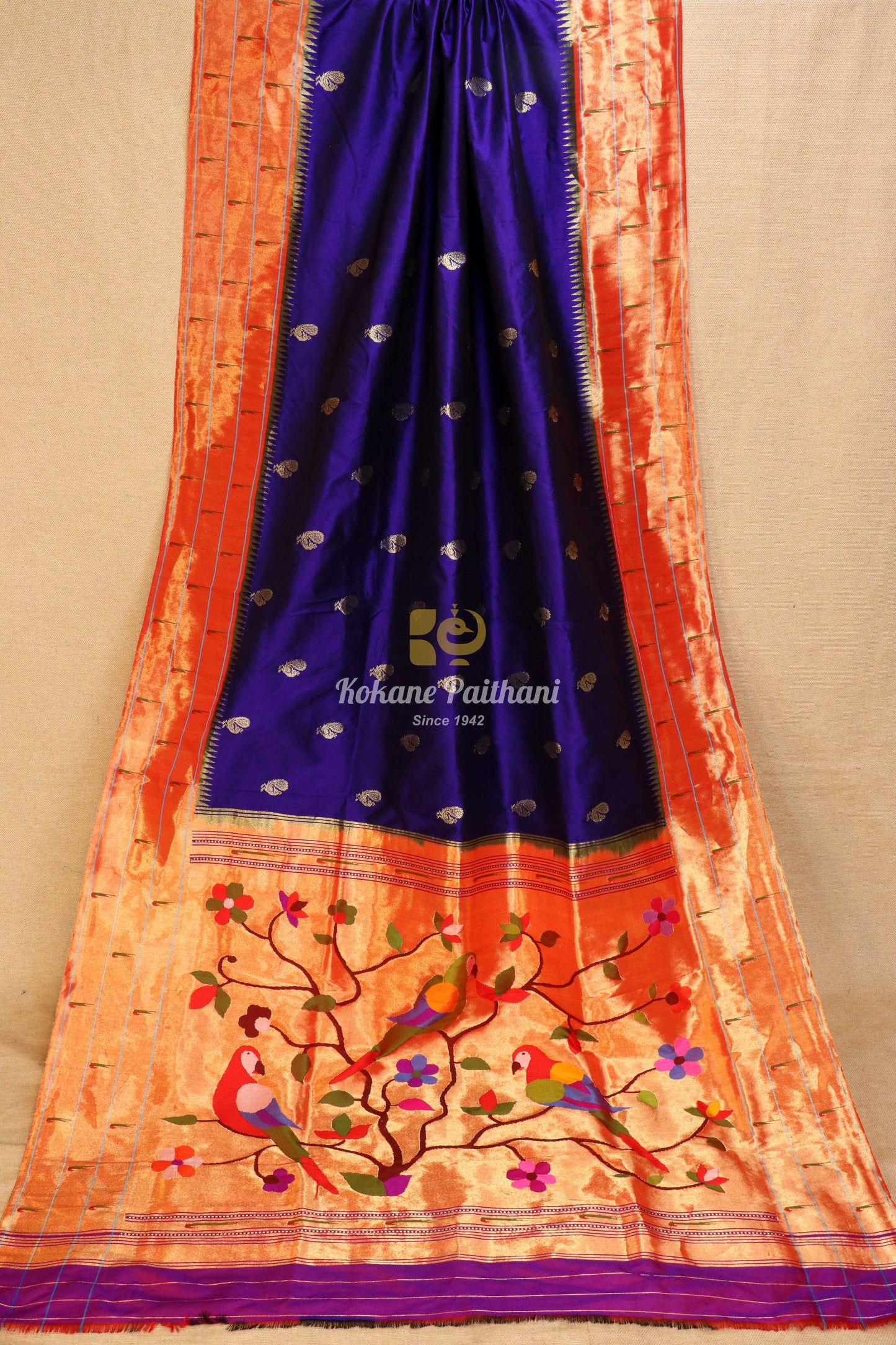 Triple Muniya Brocade Paithani Saree