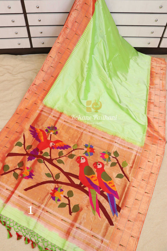 Triple Muniya Brocade Paithani Saree