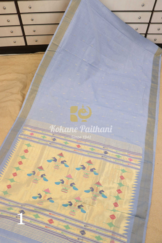 Traditional Pallu Cotton Paithani Saree