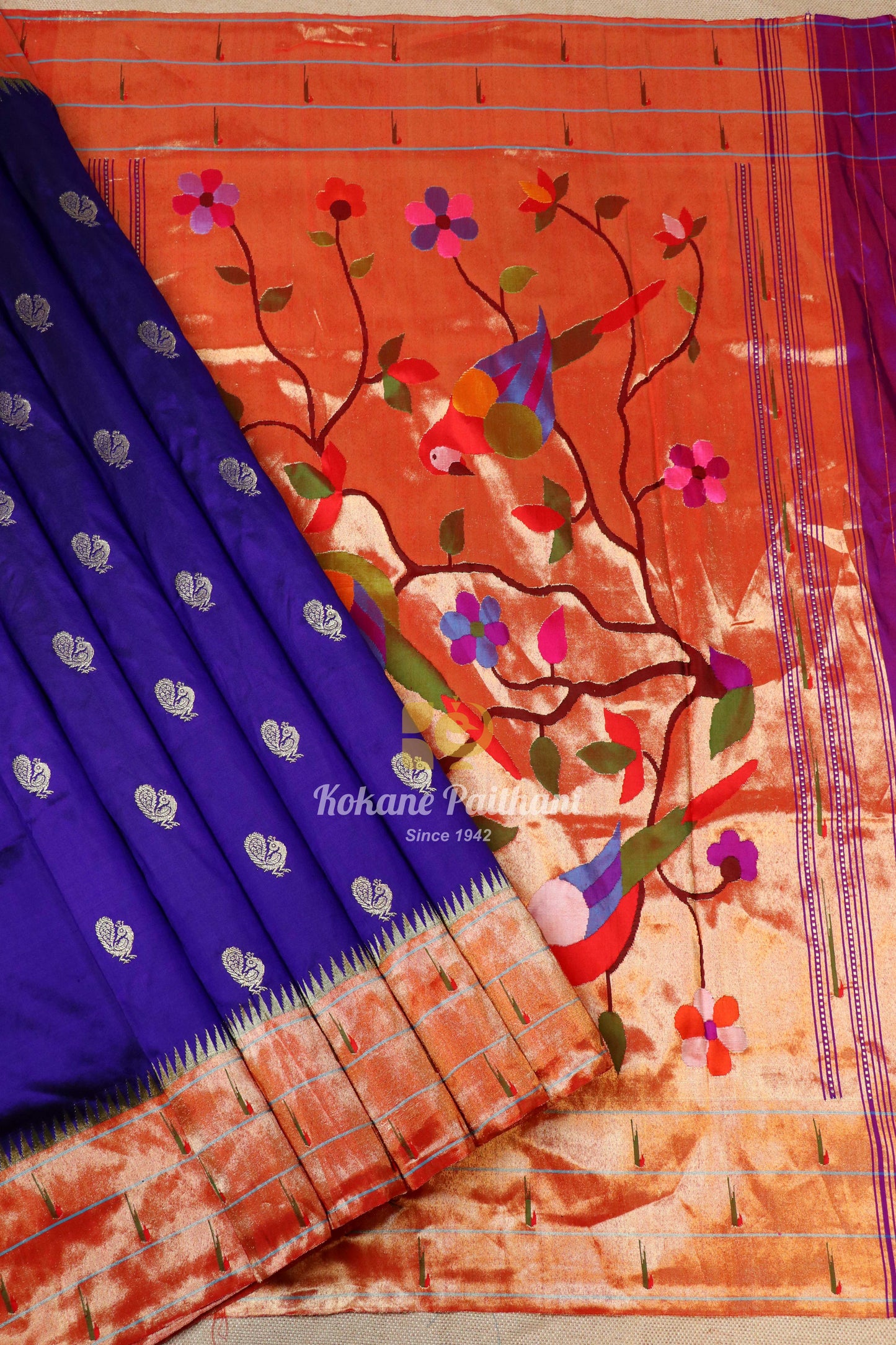 Triple Muniya Brocade Paithani Saree