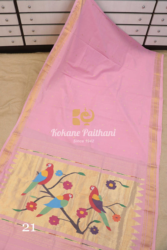 Fancy Pallu Cotton Paithani Saree