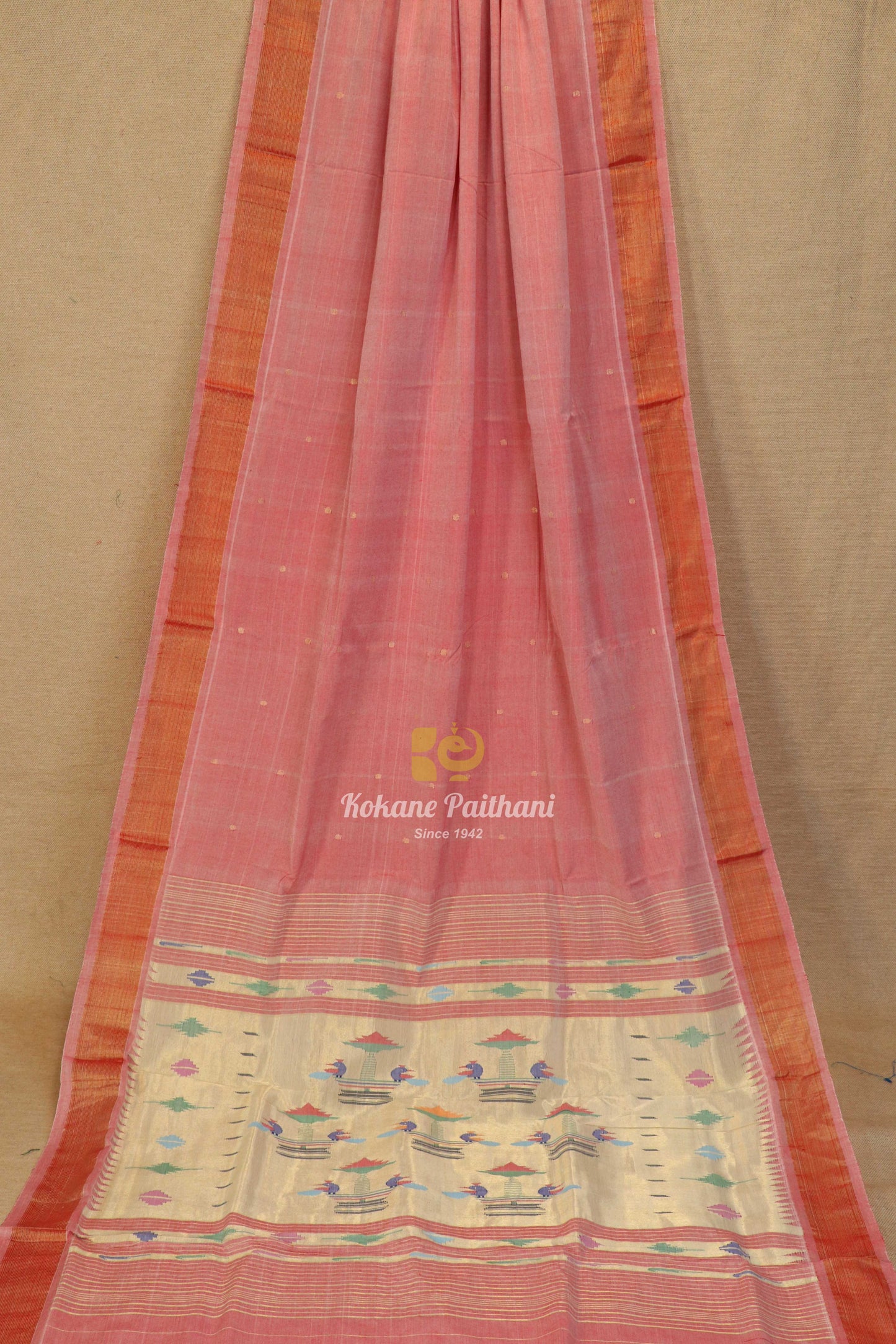 Traditional Pallu Cotton Paithani Saree