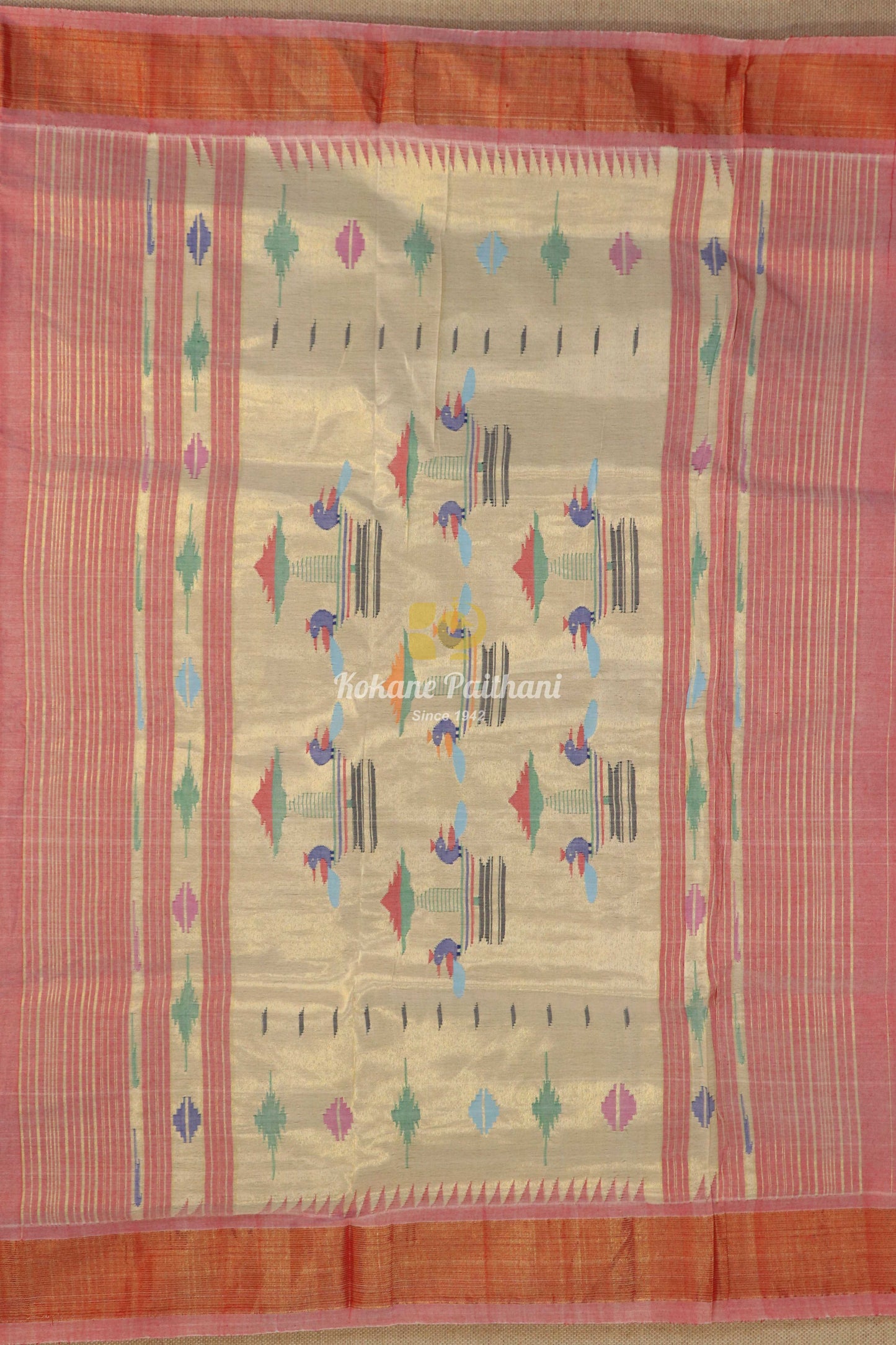 Traditional Pallu Cotton Paithani Saree