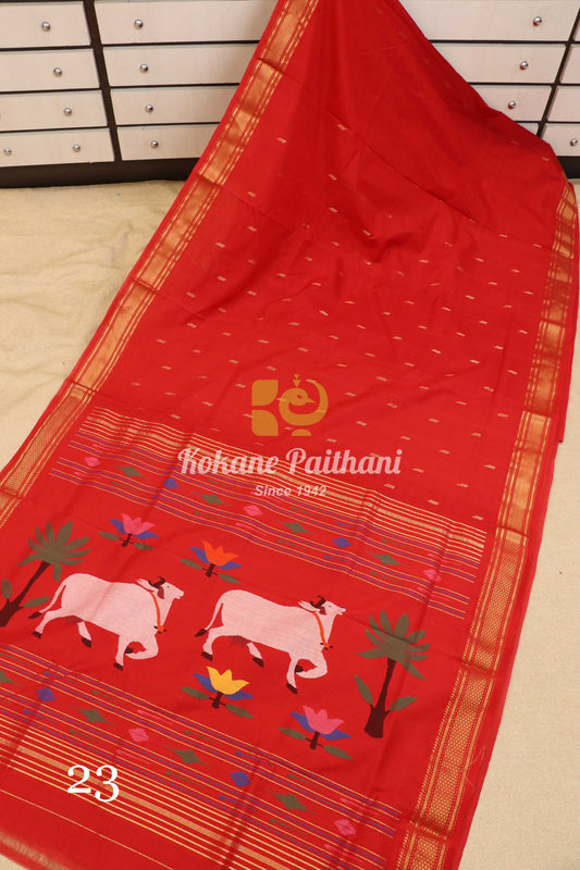 Premium Cotton Paithani Saree