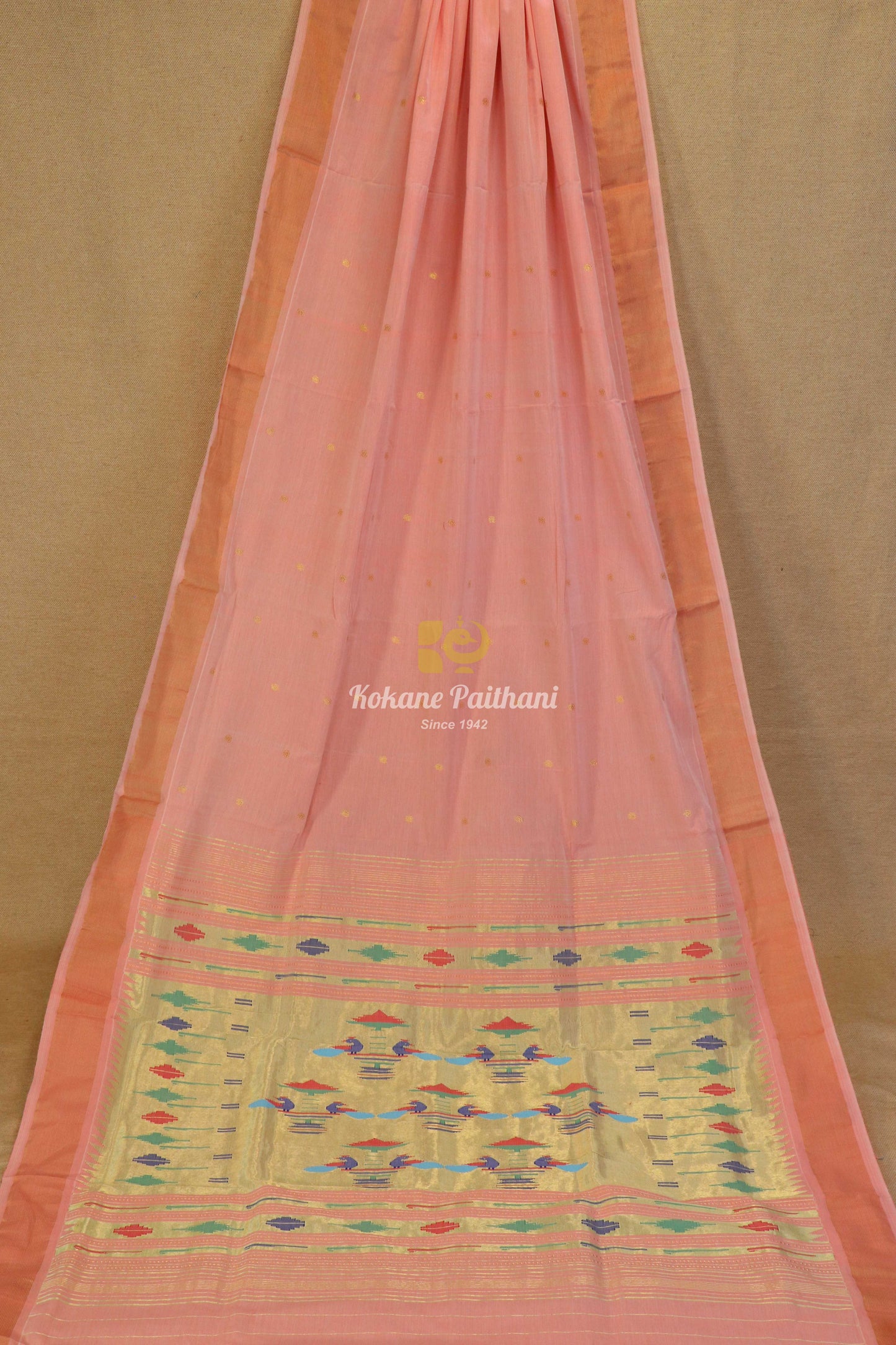 Traditional Pallu Cotton Paithani Saree