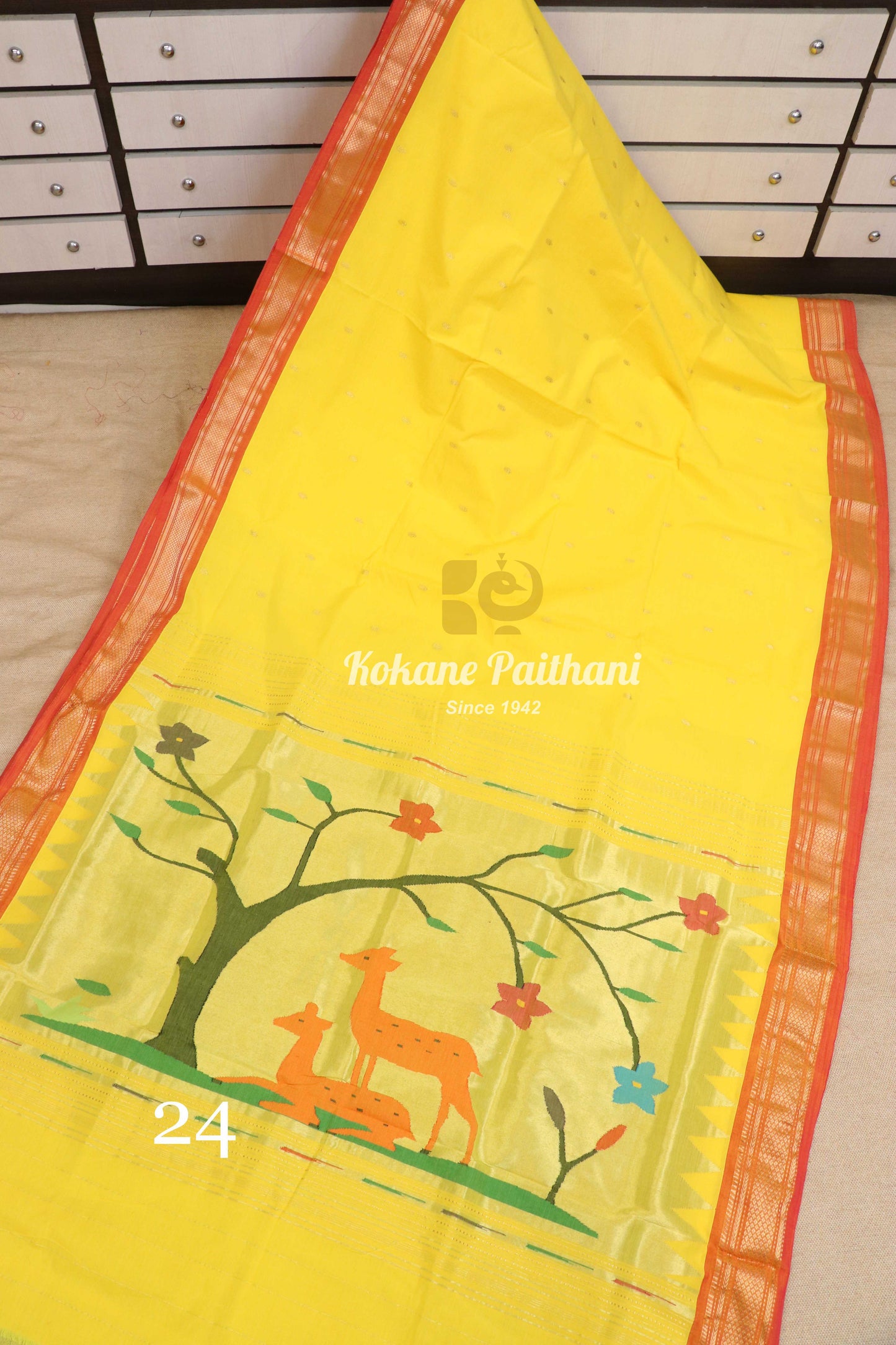 Fancy Pallu Cotton Paithani Saree