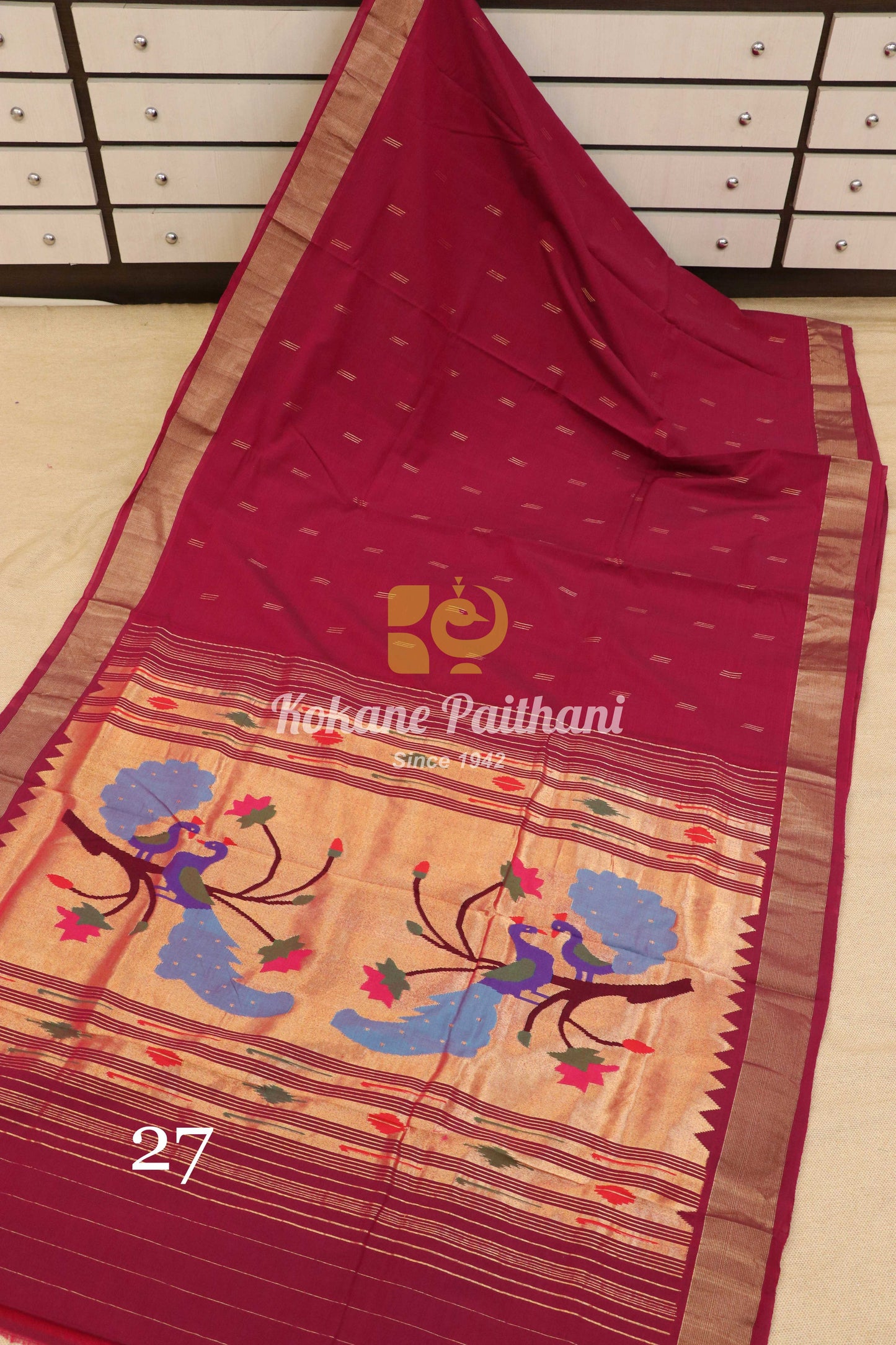 Fancy Pallu Cotton Paithani Saree