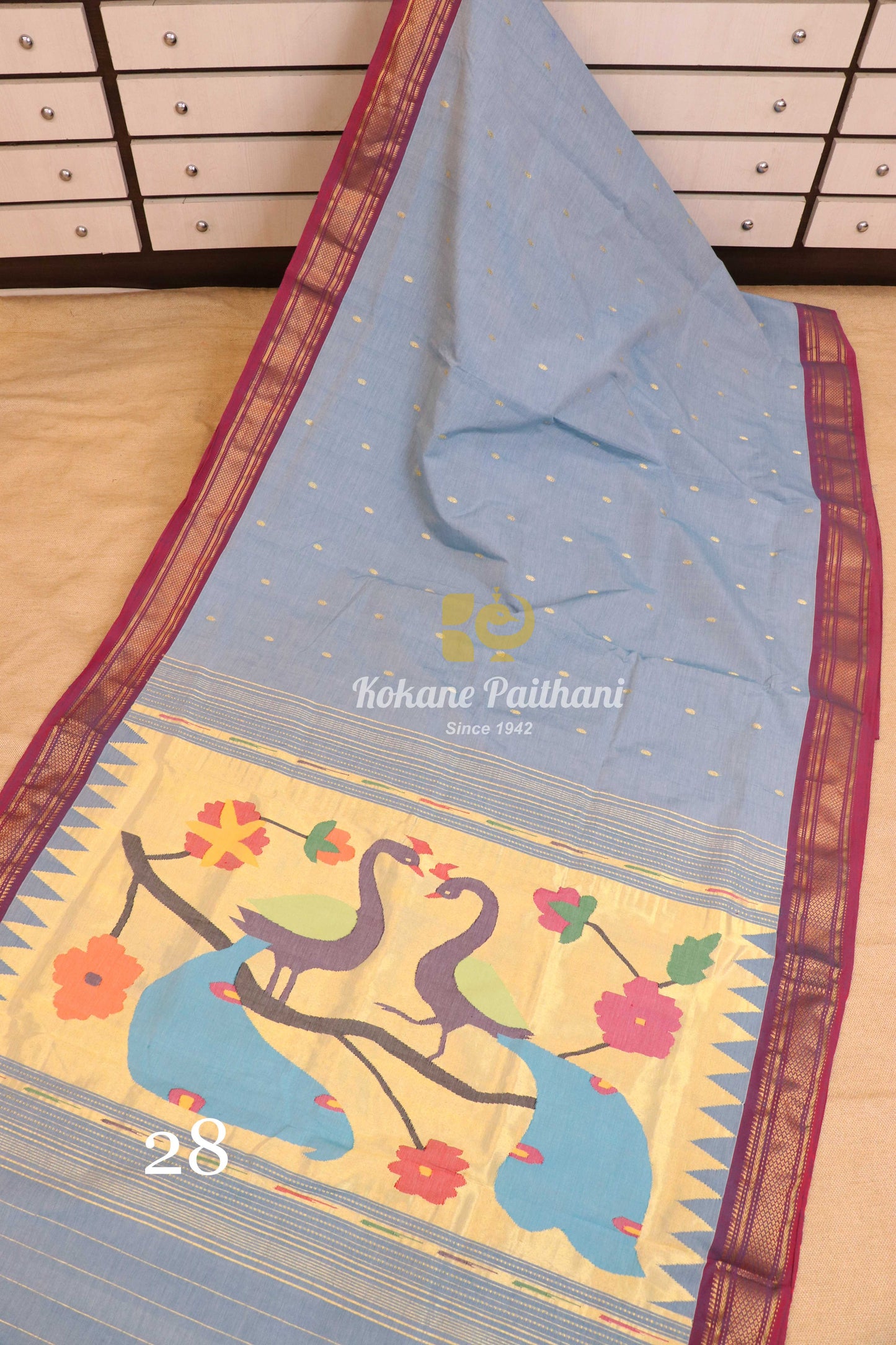 Fancy Pallu Cotton Paithani Saree