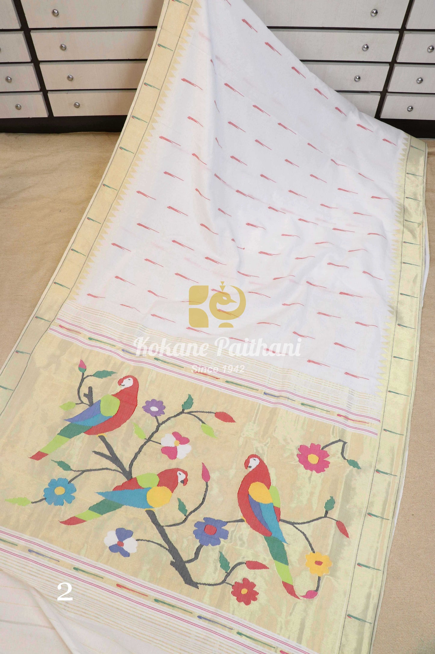 Cotton Muniya Brocade Paithani Saree