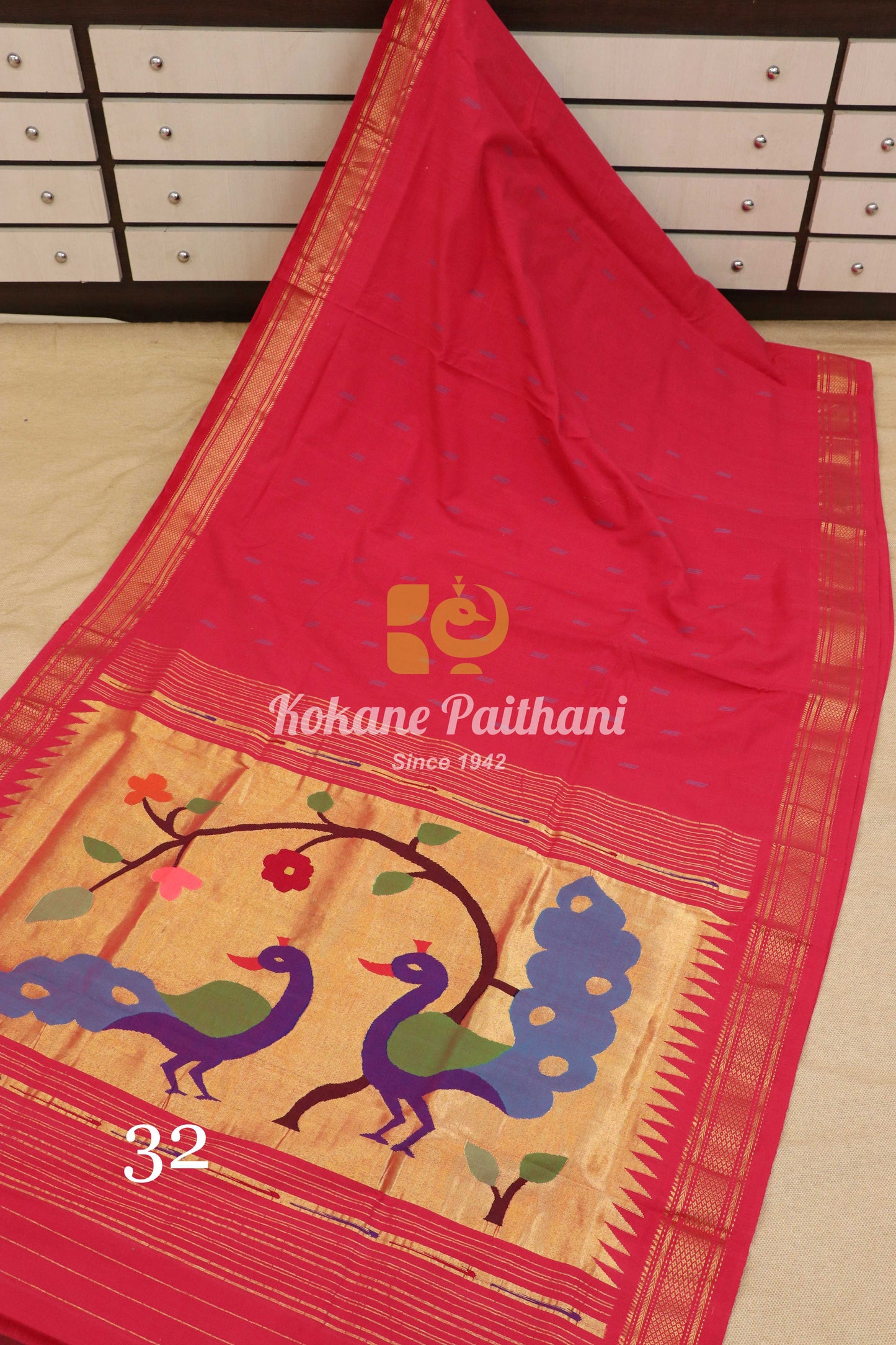 Fancy Pallu Cotton Paithani Saree