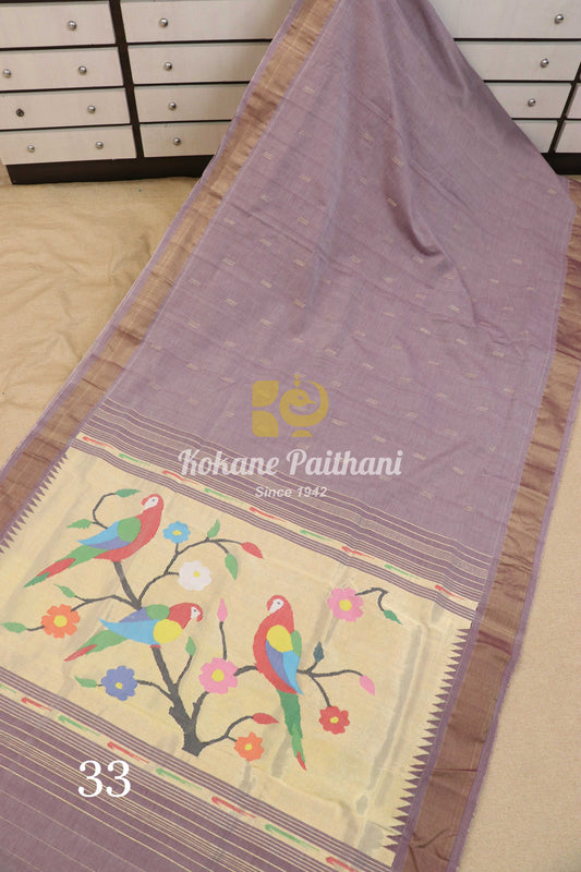 Fancy Pallu Cotton Paithani Saree