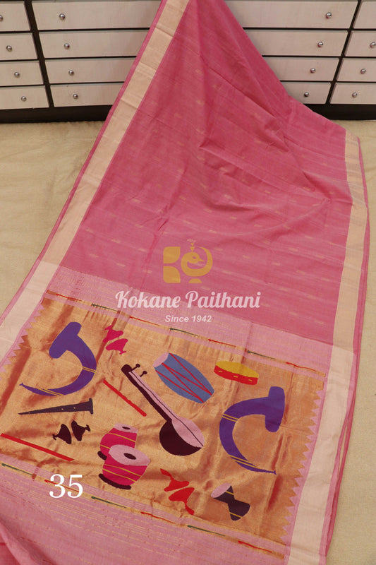 Fancy Pallu Cotton Paithani Saree