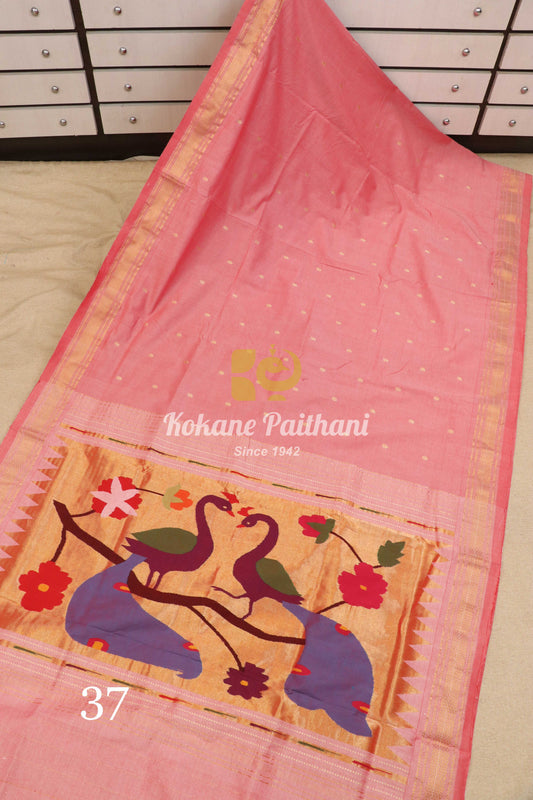 Fancy Pallu Cotton Paithani Saree