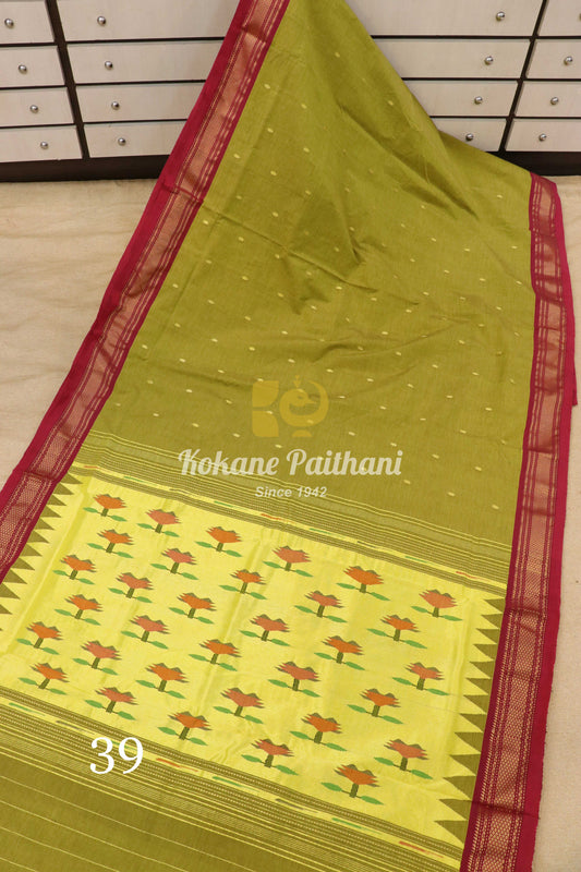 Fancy Pallu Cotton Paithani Saree