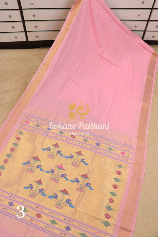 Traditional Pallu Cotton Paithani Saree