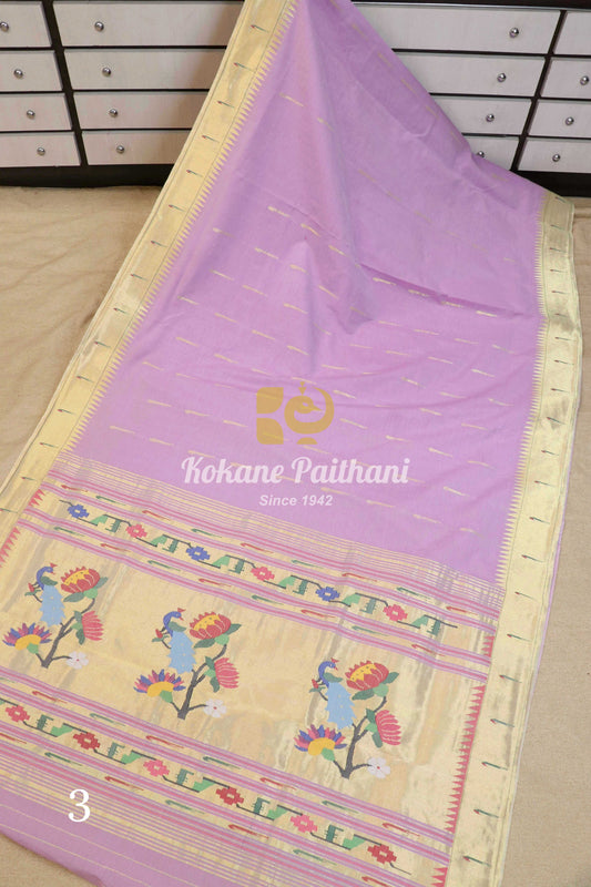 Cotton Muniya Brocade Paithani Saree