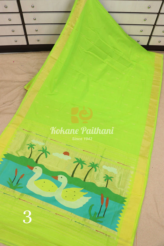 Fancy Pallu Cotton Paithani Saree