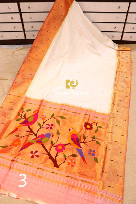 Triple Muniya Brocade Paithani Saree