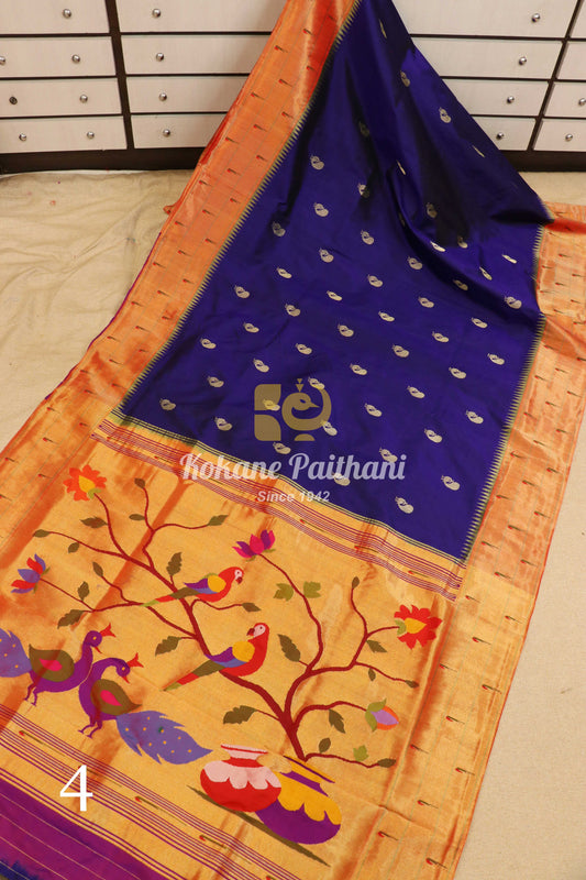 Triple Muniya Brocade Paithani Saree