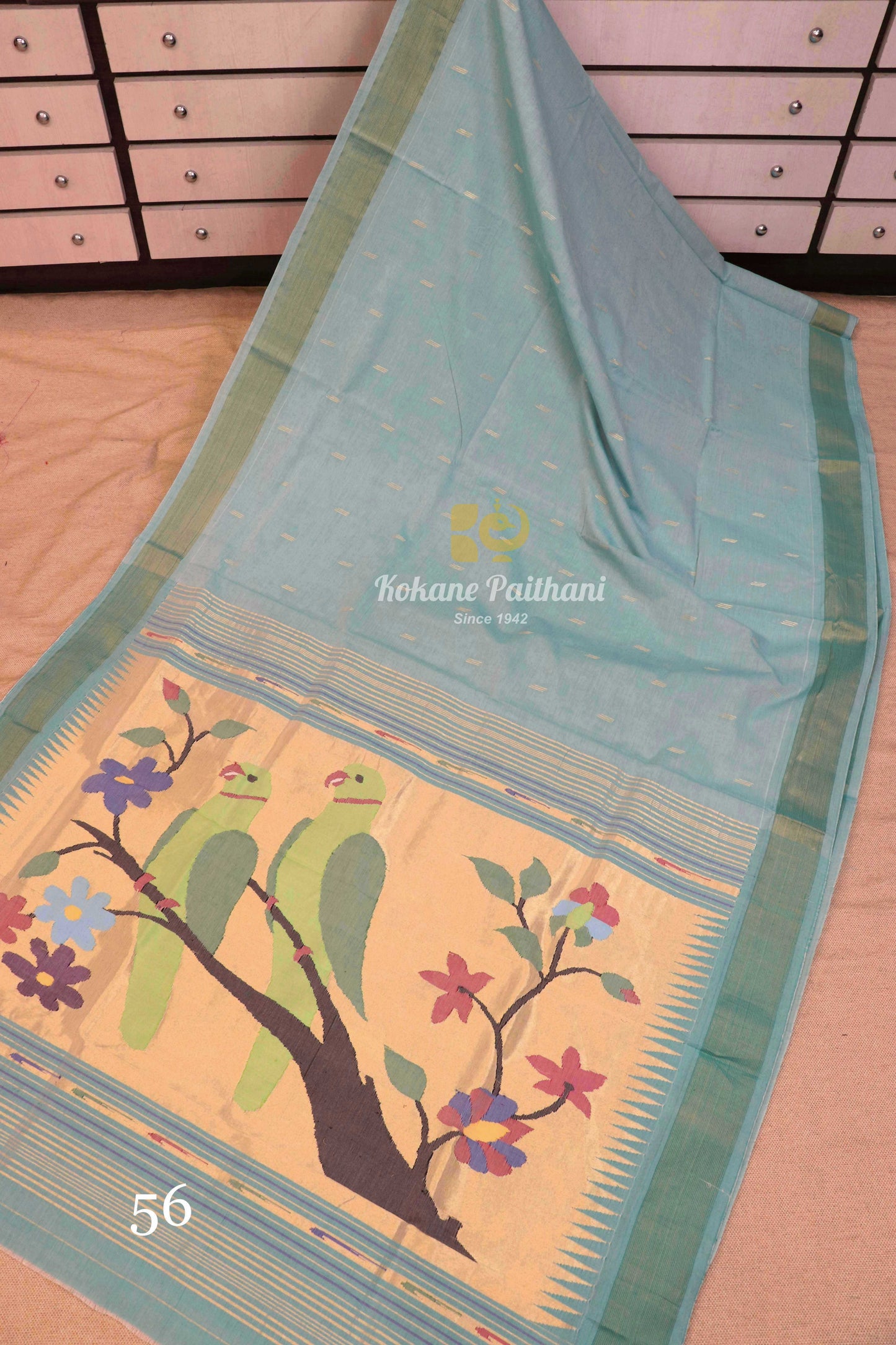 Fancy Pallu Cotton Paithani Saree