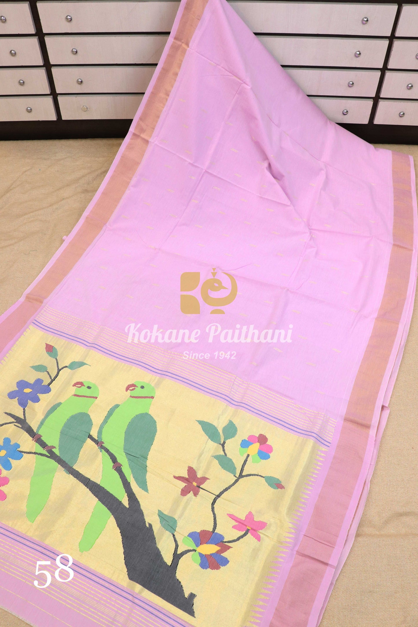Fancy Pallu Cotton Paithani Saree