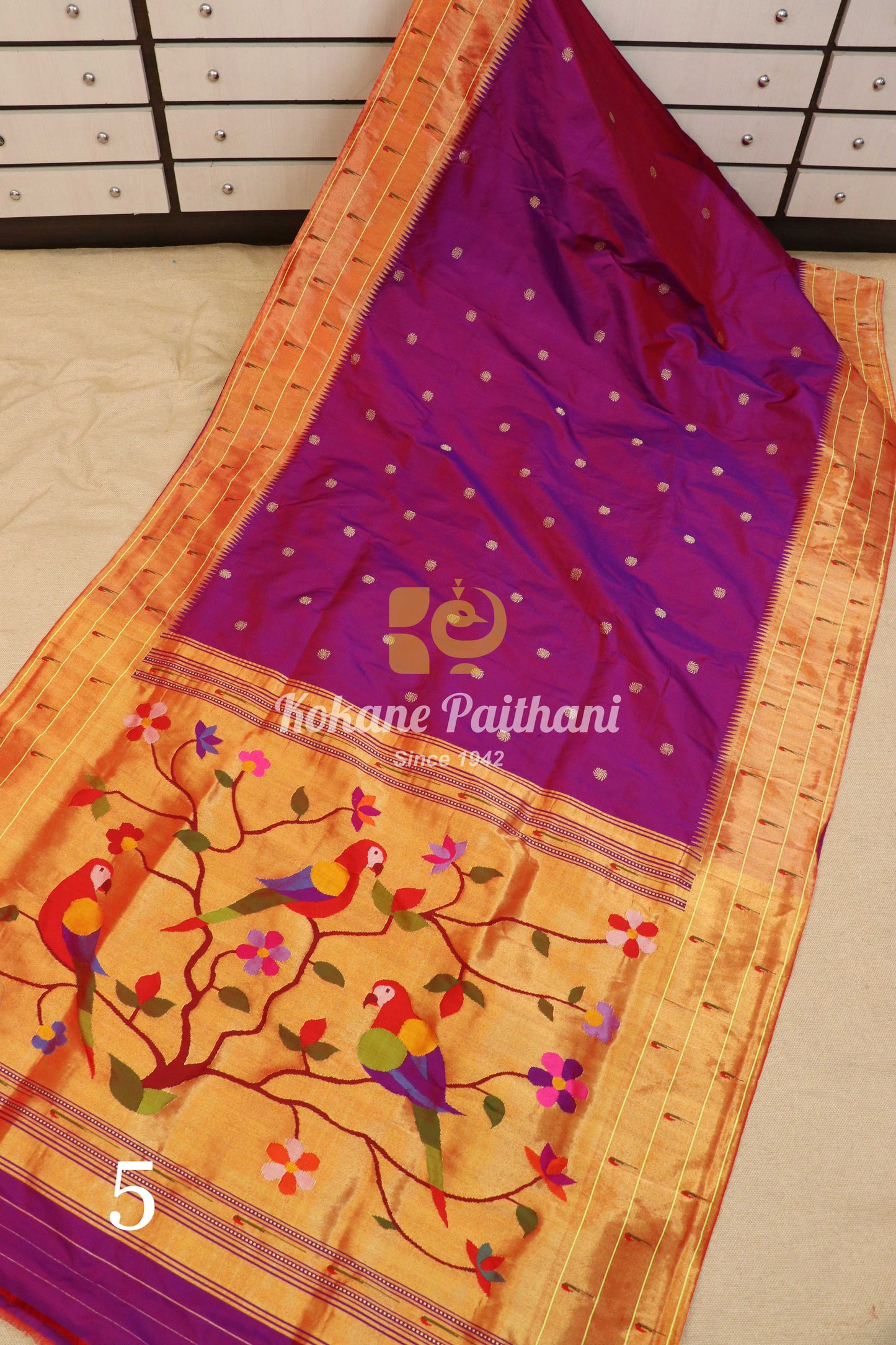 Triple Muniya Brocade Paithani Saree