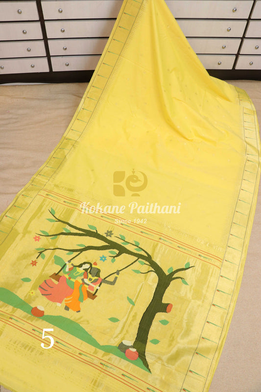 Cotton Muniya Brocade Paithani Saree