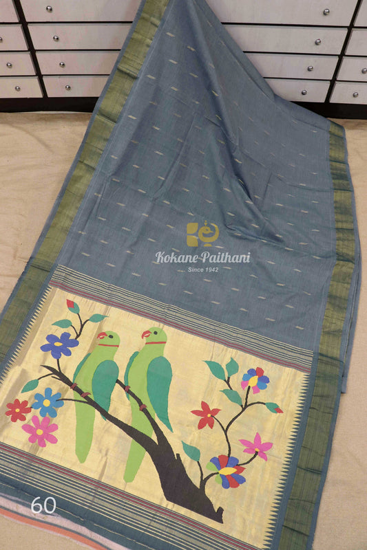 Fancy Pallu Cotton Paithani Saree