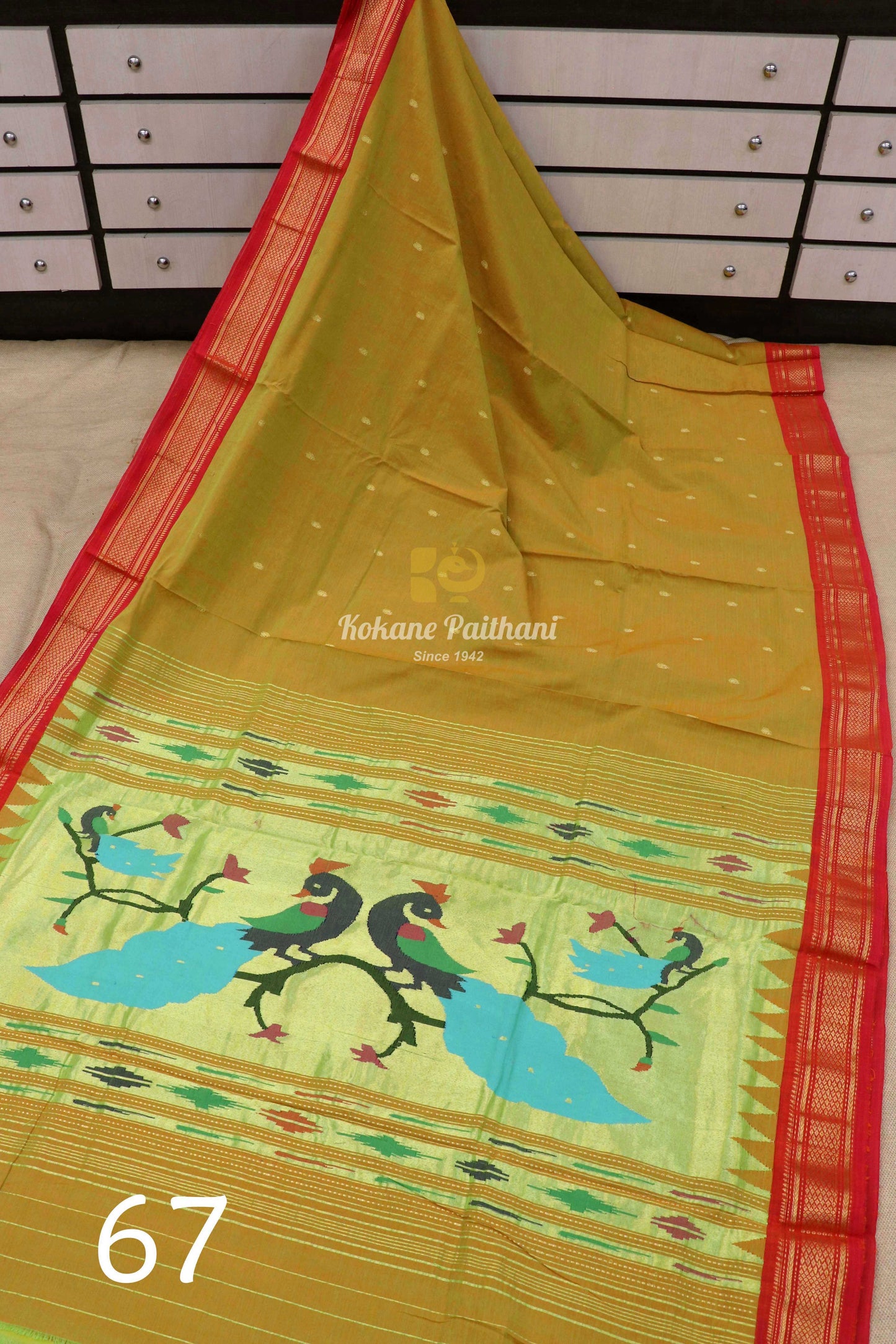 Fancy Pallu Cotton Paithani Saree