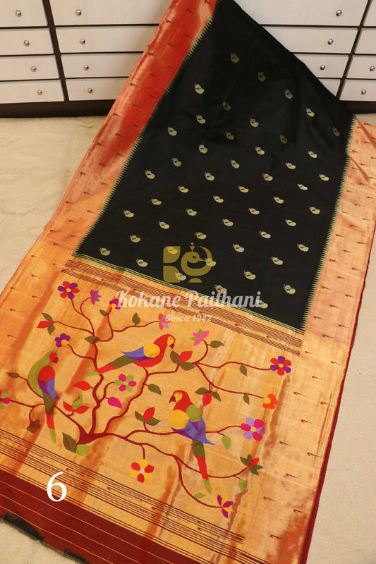 Triple Muniya Brocade Paithani Saree