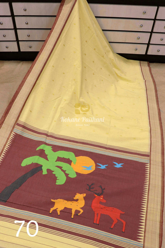 Fancy Pallu Cotton Paithani Saree