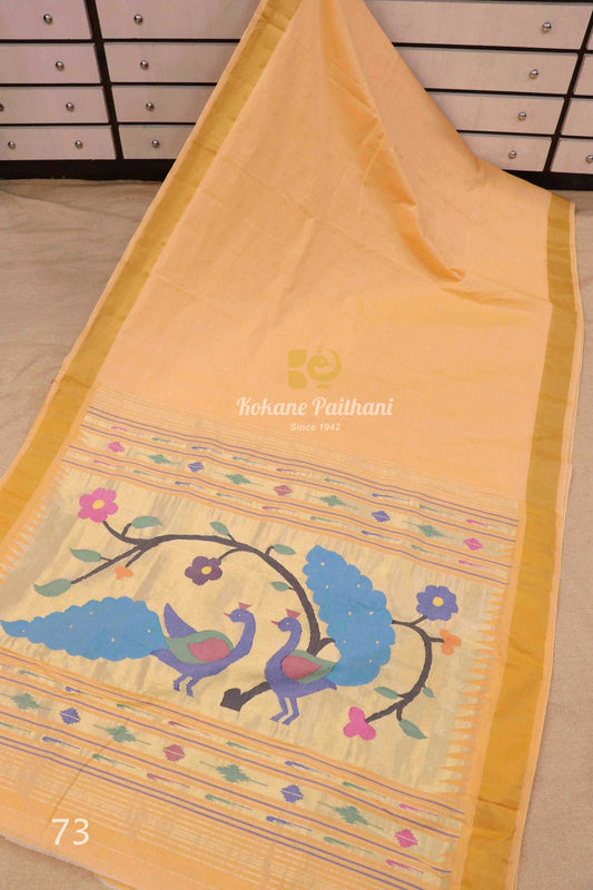 Fancy Pallu Cotton Paithani Saree