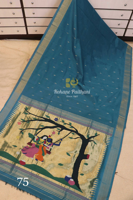 Fancy Pallu Cotton Paithani Saree