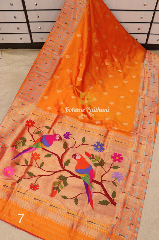 Triple Muniya Brocade Paithani Saree