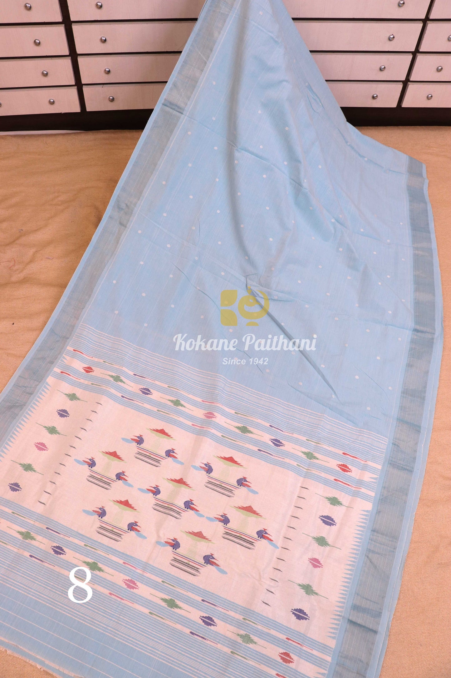 Traditional Pallu Cotton Paithani Saree