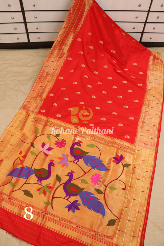 Triple Muniya Brocade Paithani Saree