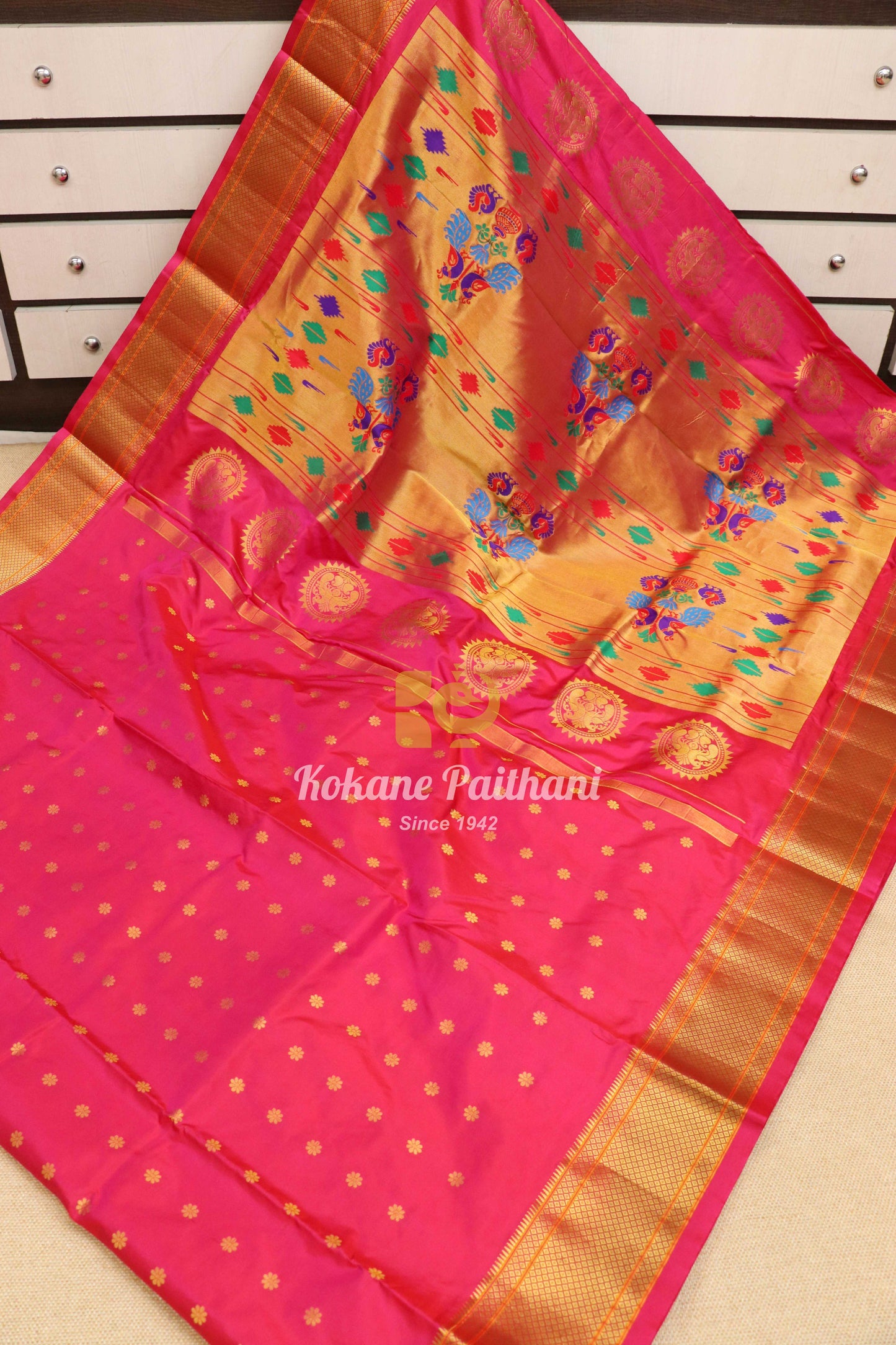 9 Wari Kalanjali Silk Paithani Saree