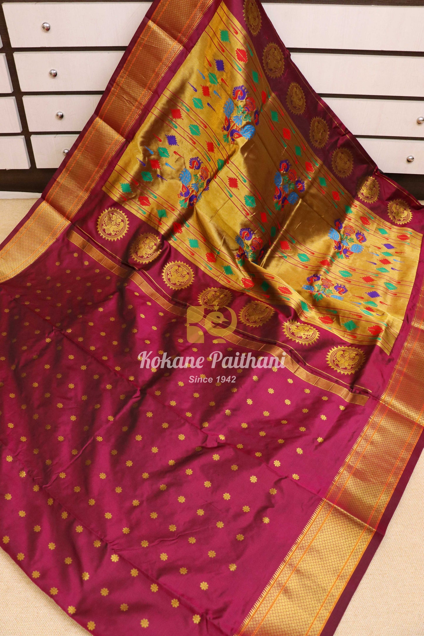 9 Wari Kalanjali Silk Paithani Saree