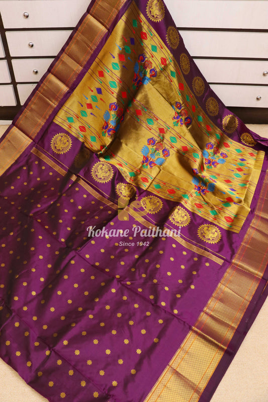 9 Wari Kalanjali Silk Paithani Saree