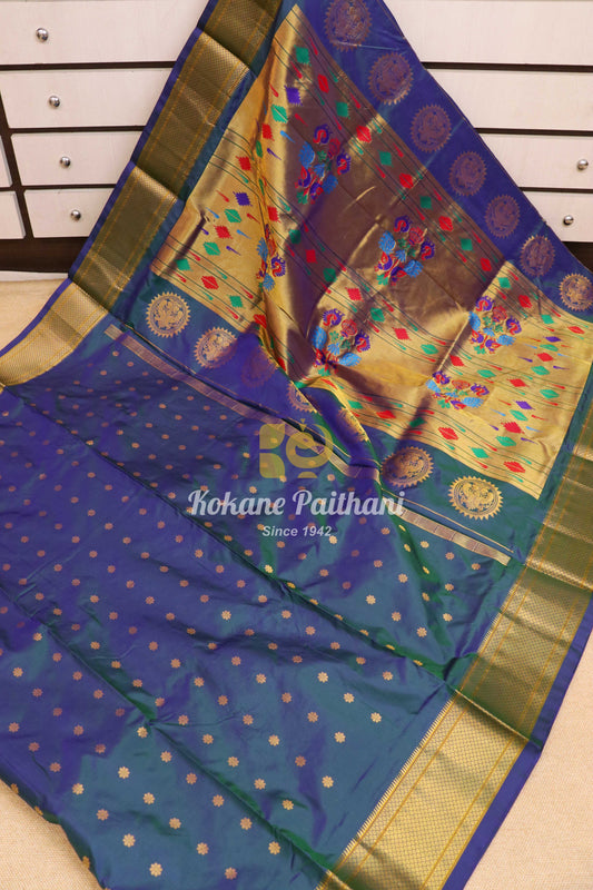 9 Wari Kalanjali Silk Paithani Saree