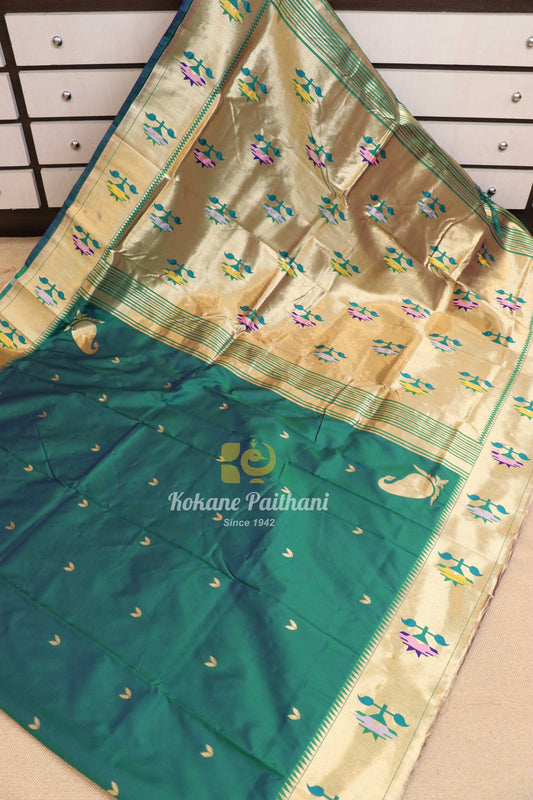 Semi Aasawali Brocade Paithani Saree